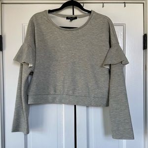 SCOOP NECK PLEATED SWEATER